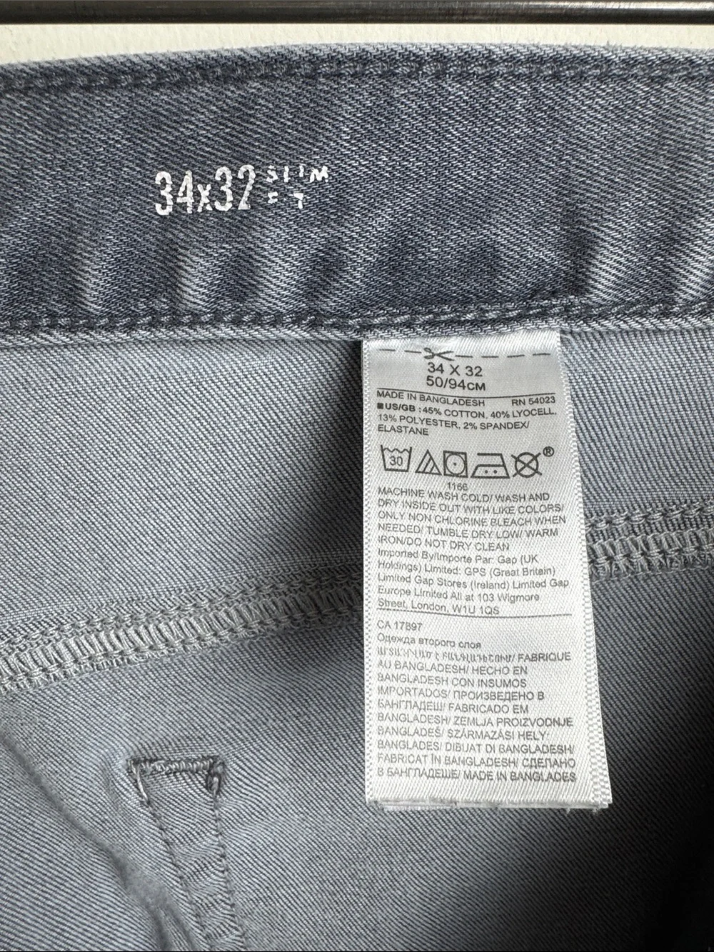Banana Republic Slim Luxe Traveler Jean Luxe Grey 34 x 32